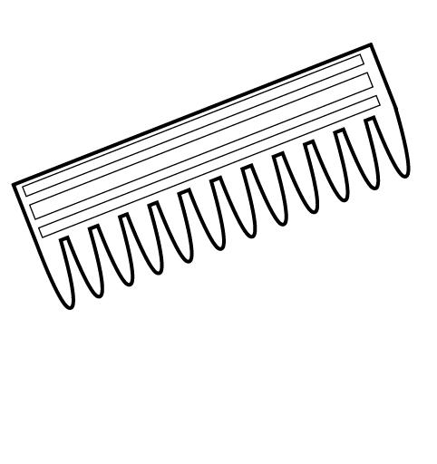 Картинка раскраска расческа для детей