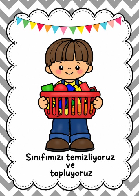Sınıf Temizliği ve Toplama Etkinliği - Çocuklar için Eğitici Materyal