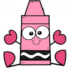 Sevimli Pembe Boya Kalemi Karakteri