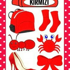 KIRMIZI Renk Eğitimi: Kırmızı Çanta, Kırmızı Çorap, Kırmızı Karınca, Kırmızı Yengeç, Kırmızı Ayakkabı ve Kırmızı Kurdele
