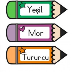 Renkler ve Kalemler: Yeşil, Mor, Turuncu