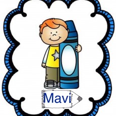 Çocuk ve Mavi Kalem Eğitici Görseli