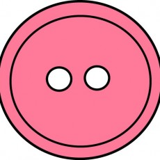 Pembe Düğme İkonu - 2 Delikli Düğme Tasarımı