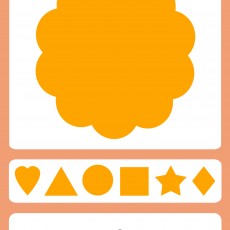 Shapes and Colors Educational Material: Orange Color with Shapes (Circle, Triangle, Square, Star, Heart, Diamond)
