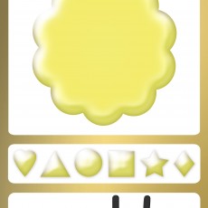 Gold Color Educational Material with Shapes and Text