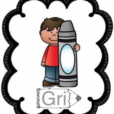 Gri Renk ve Çocuk Resmi ile Öğrenme Materyali