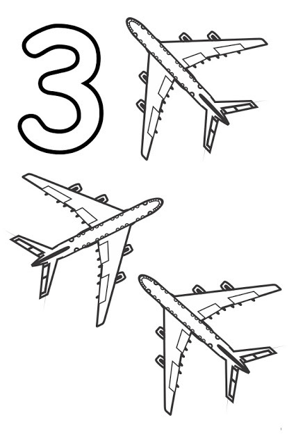Üç Uçak ve Rakam Eğitimi: 3 (üç)