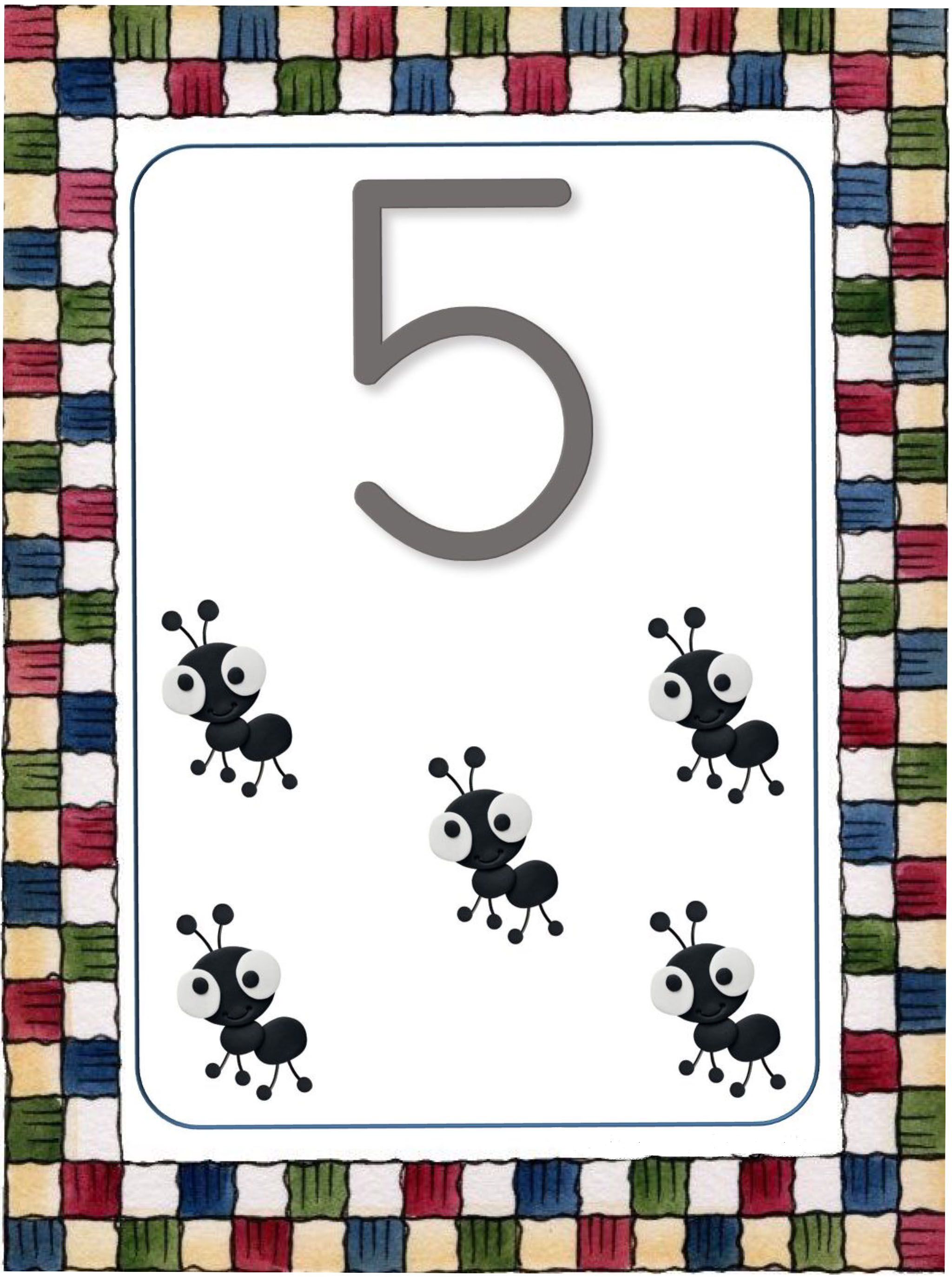 5 - Beş Siyah Karınca Sayma Kartı