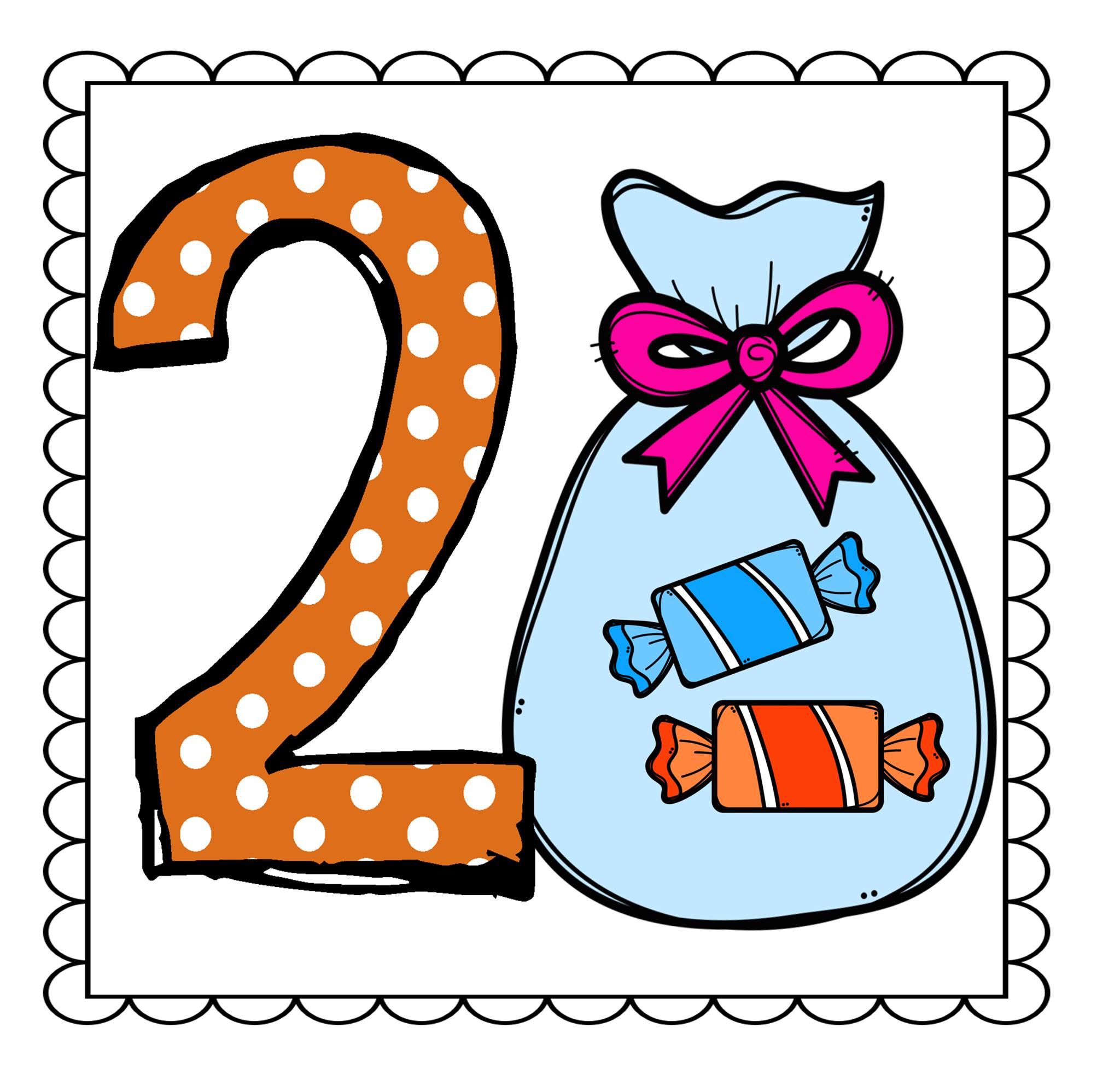 20 Candy Bag Illustration - Educational Color and Number Recognition