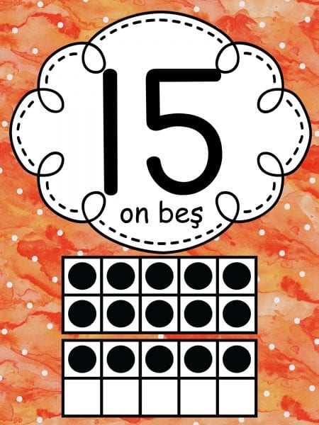 15 (On Beş) Eğitim Materyali - Sayı Öğrenimi