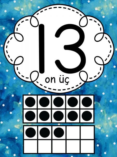 13 (On Üç) Sayı Eğitimi - Matematik Materyali