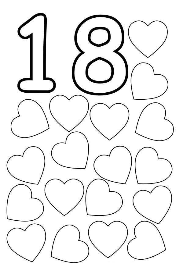 18 Hearts Coloring Activity for Kids: 18 (onaltı) Kalp Boyama Etkinliği