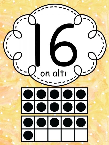 On Altı ve 16 Sayısını Öğrenme Materyali