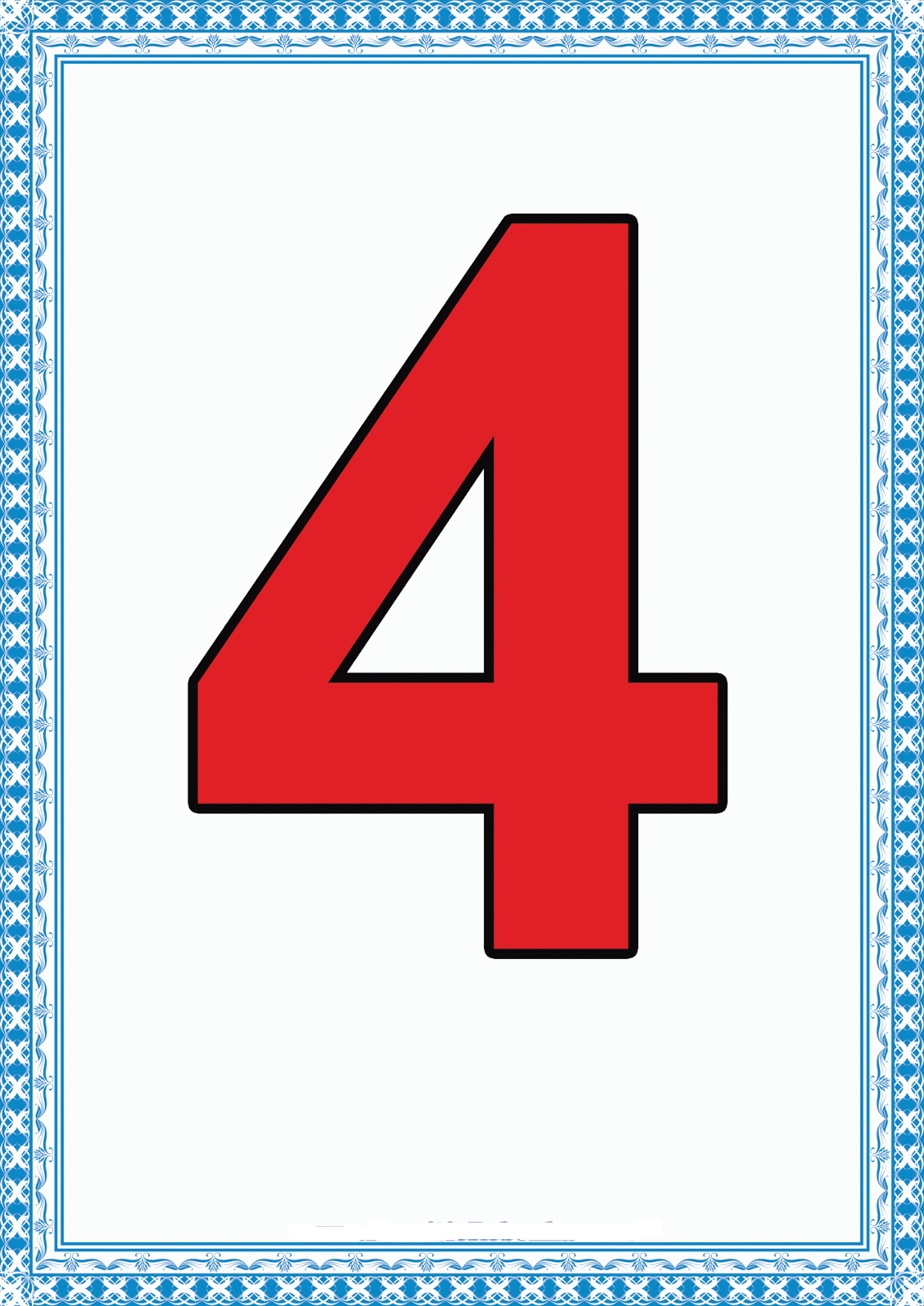 Kırmızı Rakam: 4 (Dört) - Sayılar Eğitimi Materyali