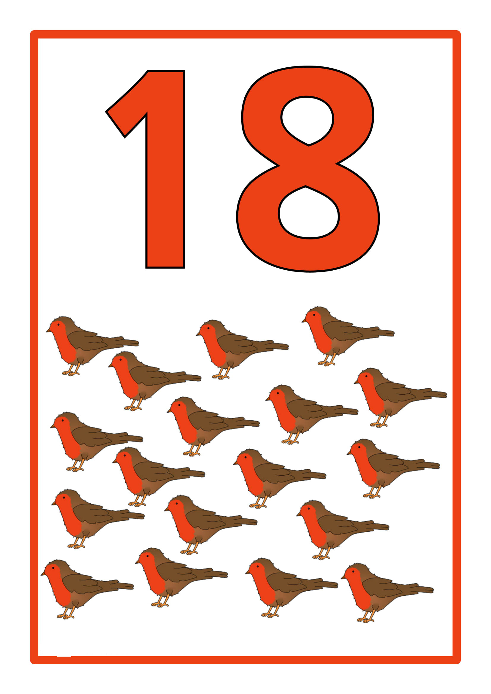 18 Birds Counting Educational Material