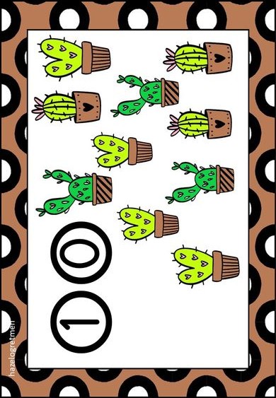Cactus Counting Worksheet: 100 (Yüz)