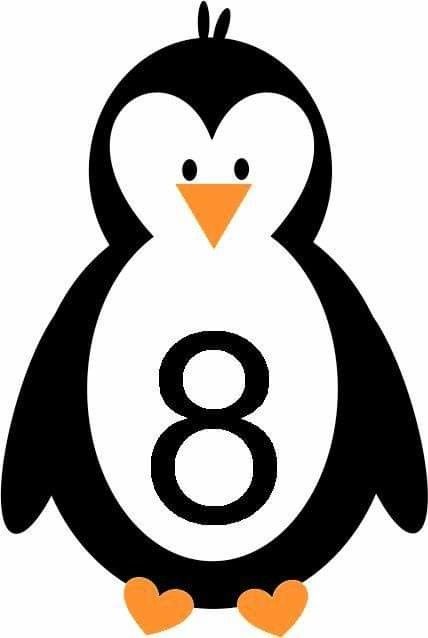 Penguin with Number 8 - Eğitici Sevimli Penguen