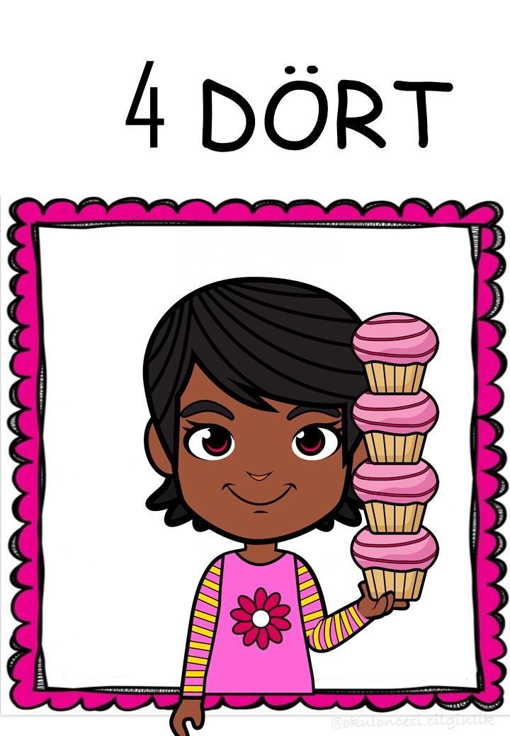 4 Dört - Çocuklar için Sayılar ve Cupcake Eğitimi