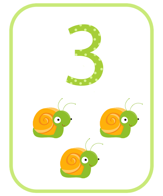 3 Snail Counting Card - Eğitici Kart