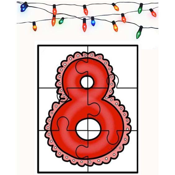 Eğitici Puzzle: 8 Rakamı ve Renkli Işıklar