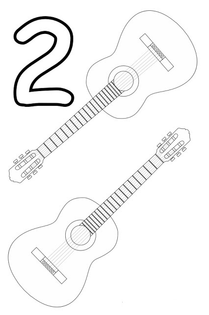 İki Akustik Gitar ve Rakam 2 - Müzik Eğitimi