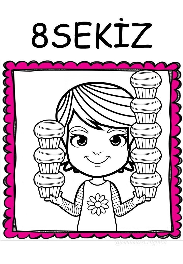 8 SEKİZ - Cupcake Eğitici Karalamalar