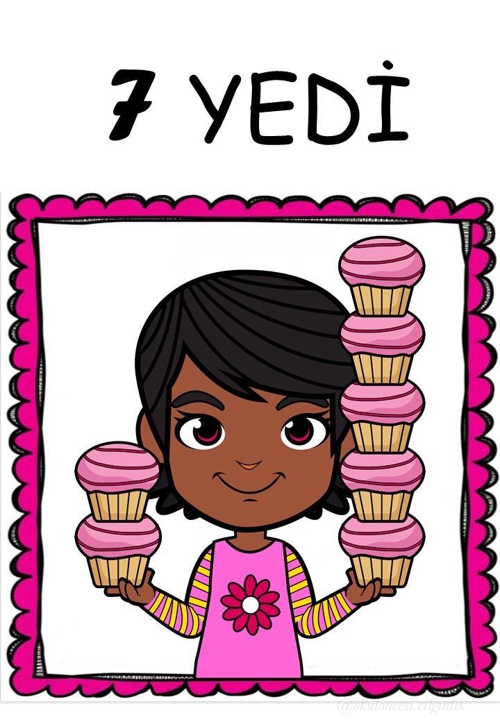 7 YEDİ - Çocuklar için Sayılar ve Cupcake Öğrenimi