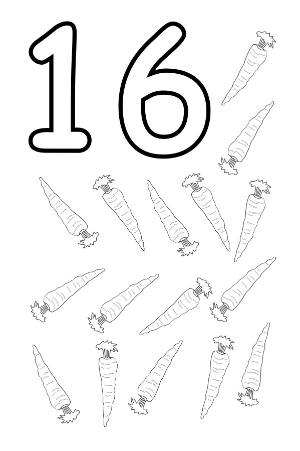 16 (on altı) Havuçlarla Sayma Eğitimi