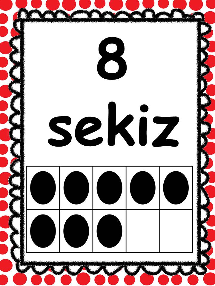 Sekiz 8 Eğitim Materyali - Sayı ve Yazımı