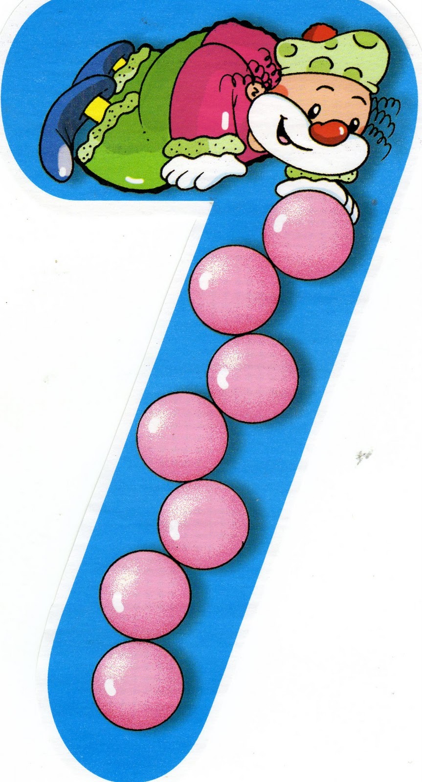 Eğlenceli Rakam 7 ve Pembe Toplar