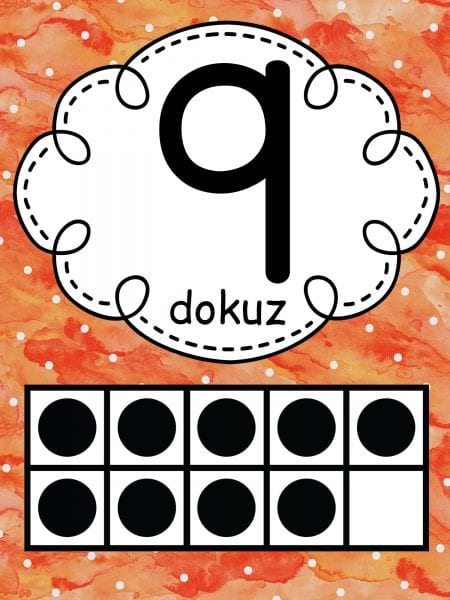 Dokuz (9) Sayısı ve Harfi: Eğitim Materyali