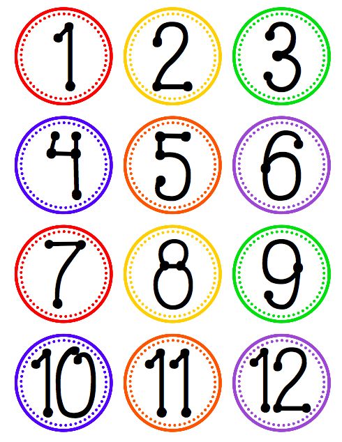 Eğitici Sayı Kartları: 1'den 12'ye Kadar Sayılar ve Renkler