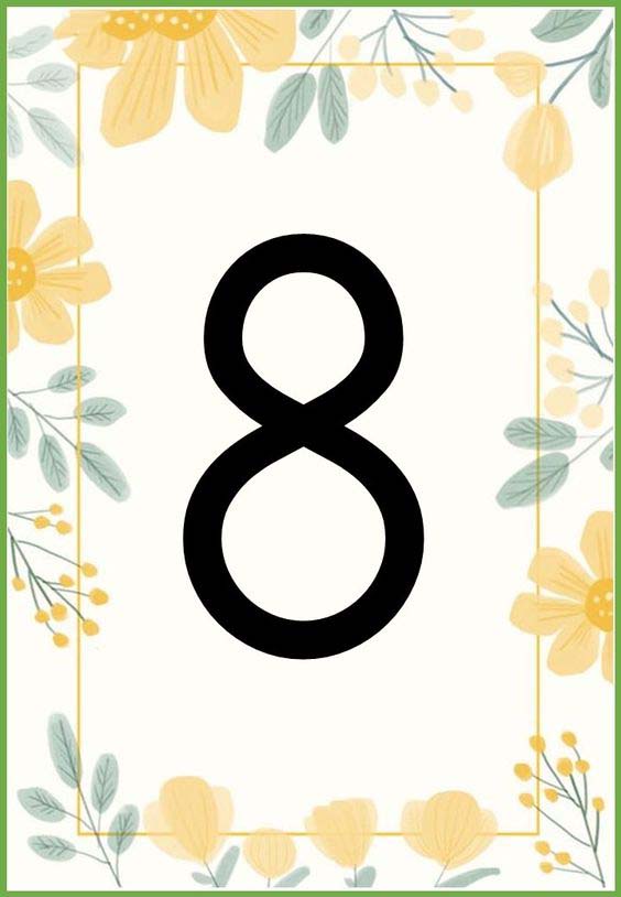 8 - Sekiz: Çiçekli Çerçeve İçinde Büyük Sayı