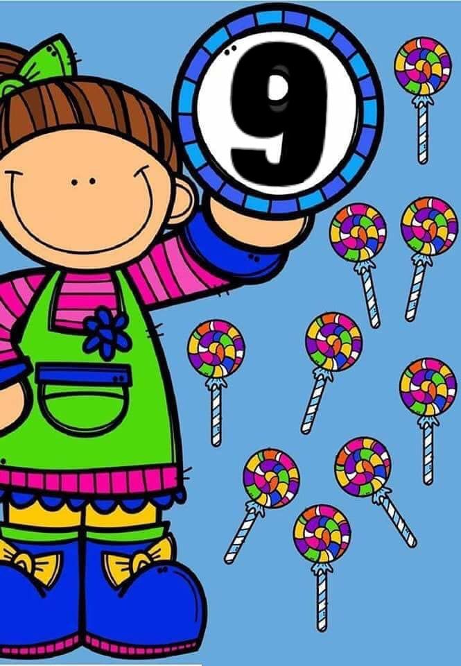 Renkli Şekerler ve Sayı Dokuz Temalı Çocuk Eğitici Materyali
