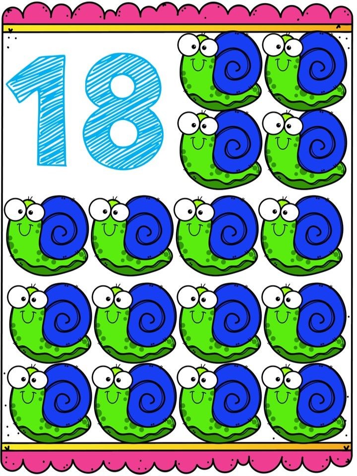 18 Snails - Educational Counting Activity with Colorful Cartoons
