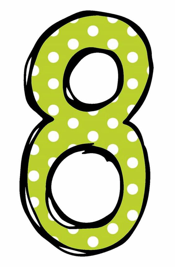Yeşil Renkli Dotted '8' Sayısı (Sekiz)
