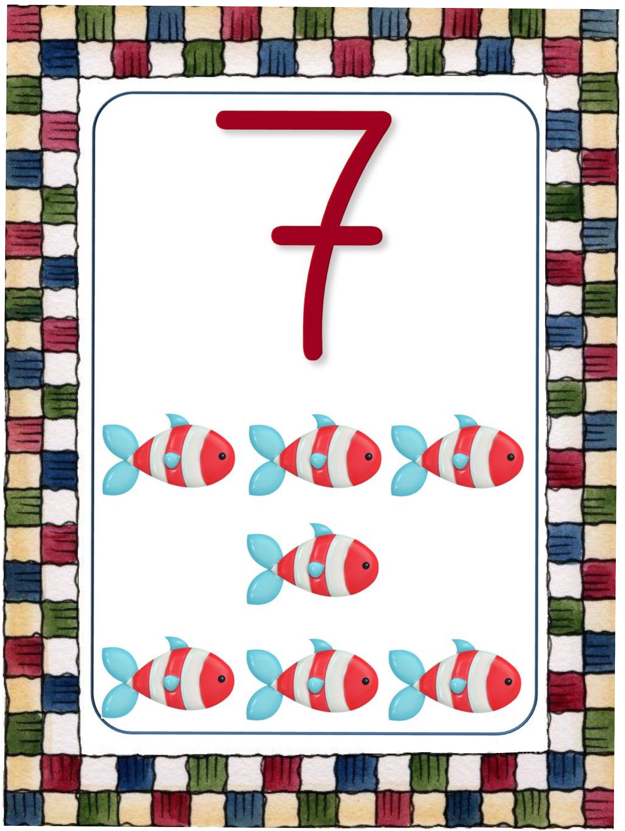 7 Numbers with Fish Counting Educational Material