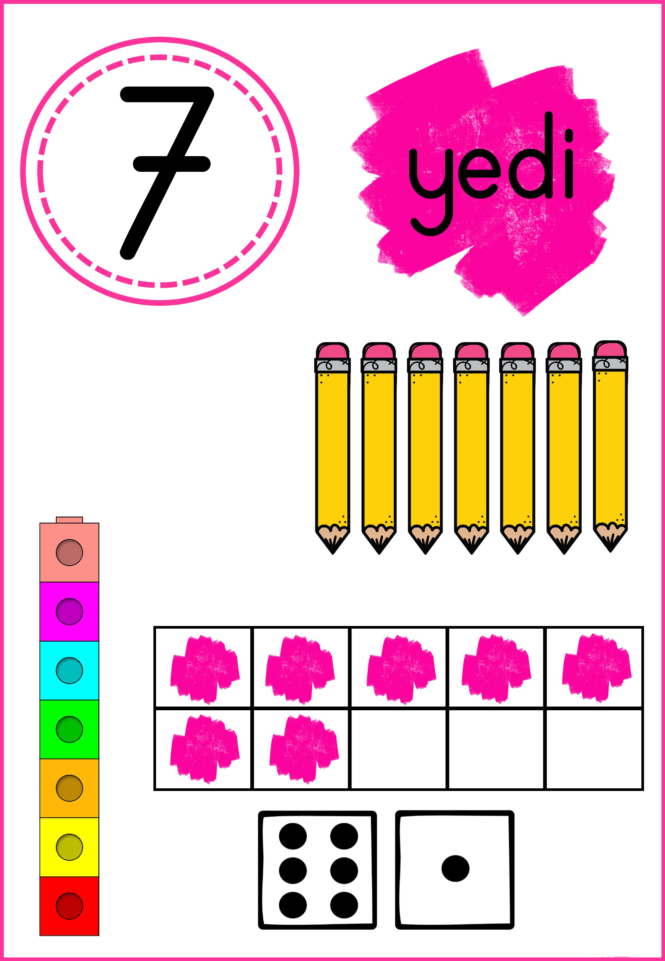 7 Yedi - Sayı Öğrenme Materyali
