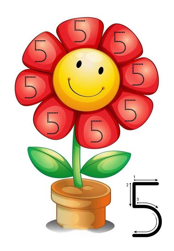 Renkli Çiçek İle 5 Sayısını Öğrenme Etkinliği