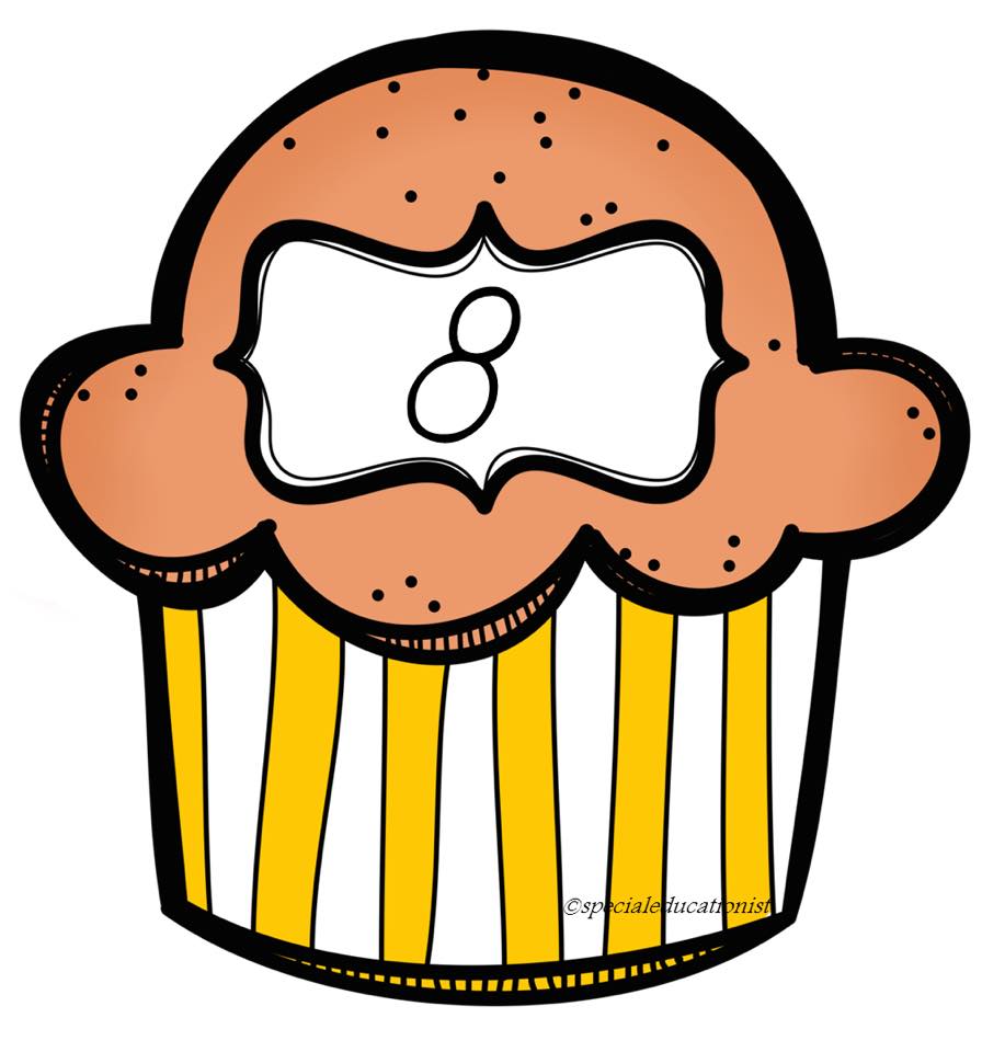 Cupcake with Number 8: Educational Visual Representation