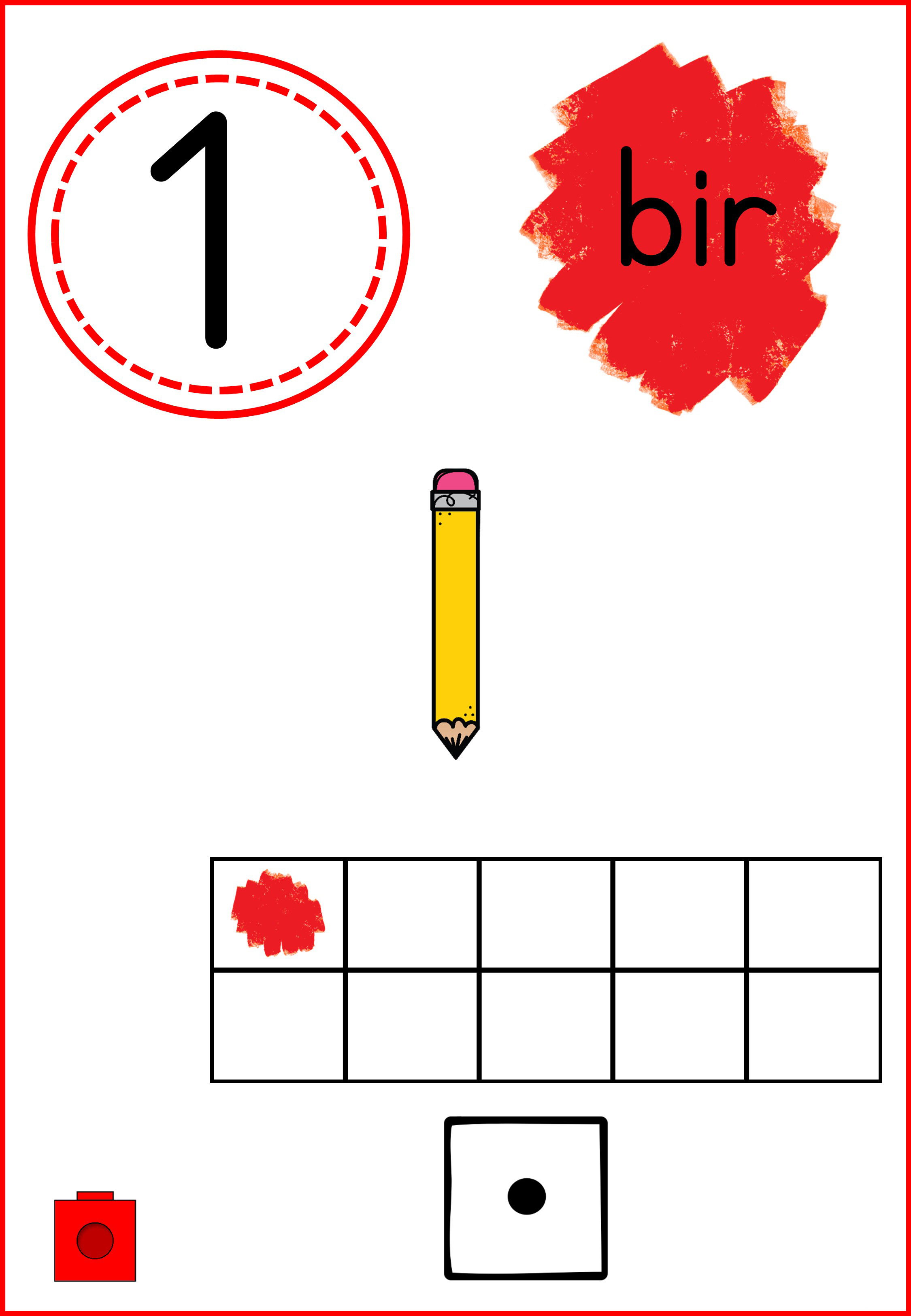 Eğitici Materyal: 1 (Bir) Sayısı, Sarı Kalem ve Temel Eğitimi