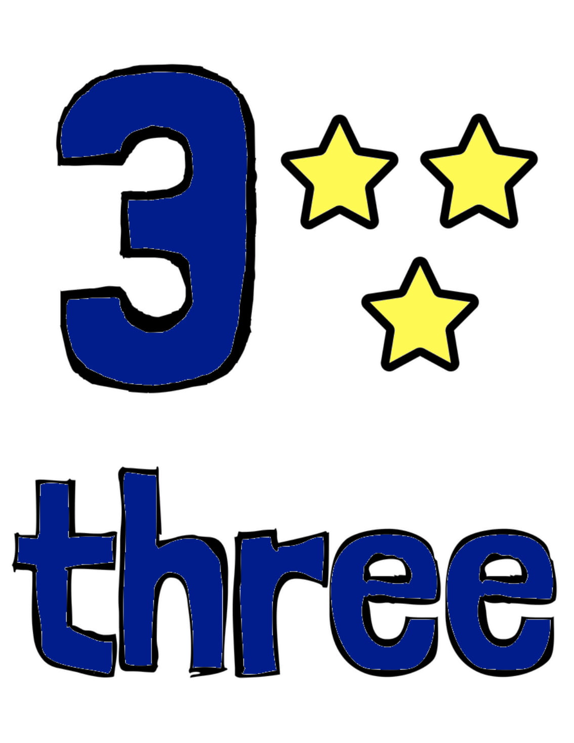 3 Stars and the Number Three