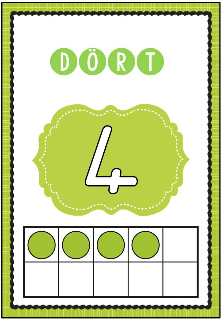 Dört 4 Sayısı Eğitici Materyali