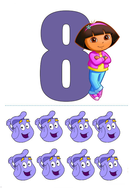 8 Sayısını Öğrenme ve Dora Karakteri ile Eğlenceli Eğitim Materyali