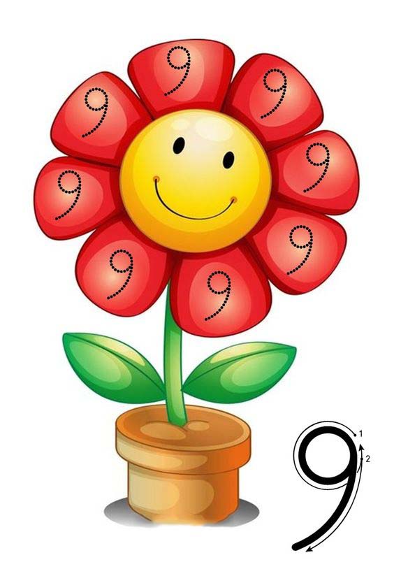Neşeli Çiçek ve Sayı 9 | Eğlenceli Matematik Öğrenimi