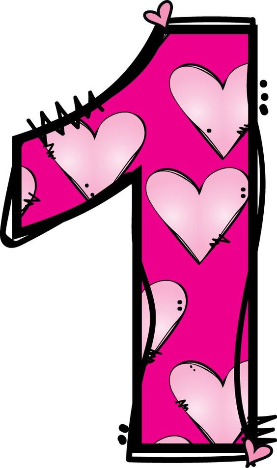 Kalp Desenli Pembe Rakam 1 (1)