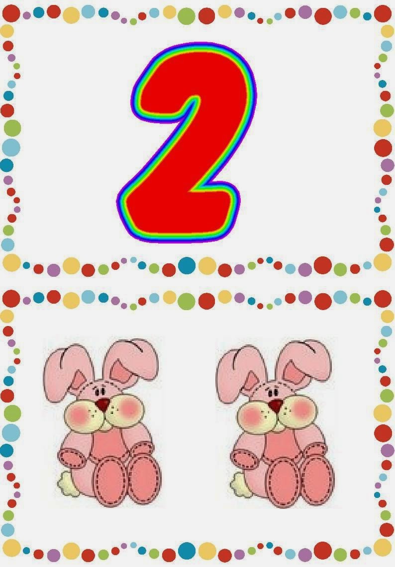 Eğitici Sayılar ve Hayvanlar: 2 (İki) Renkli Tavşanlar