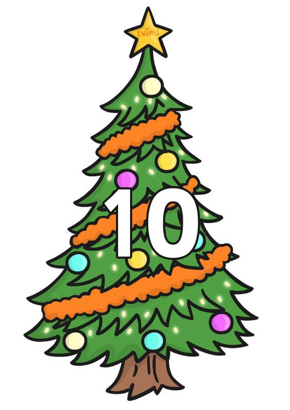 Noel Ağacı ve Rakam 10 - Eğitsel Görsel