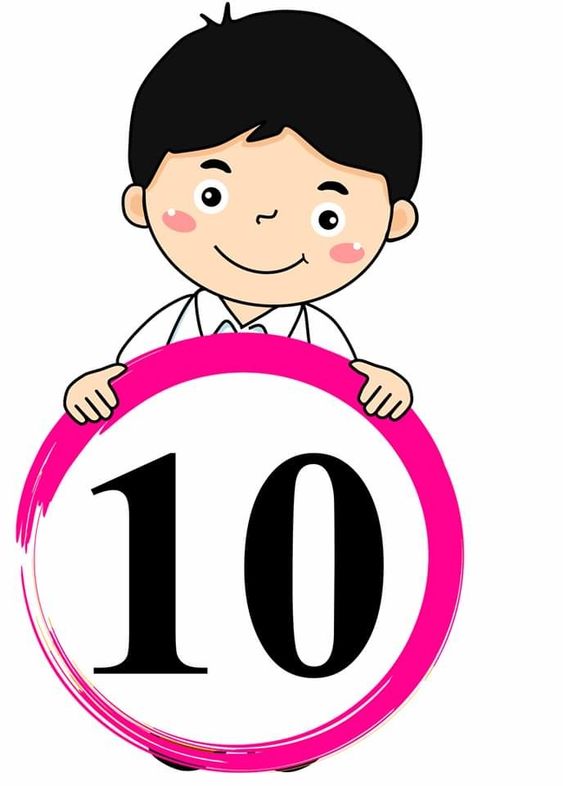 10 (On) Rakamı Gösteren Çocuk Çizimi