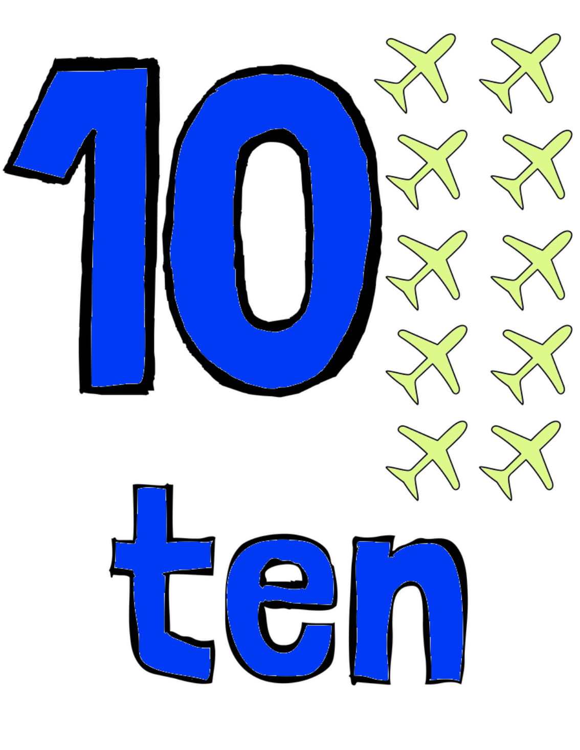 10 Ten - Sayılar ve Uçaklar Öğrenme Materyali
